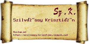 Szilvássy Krisztián névjegykártya